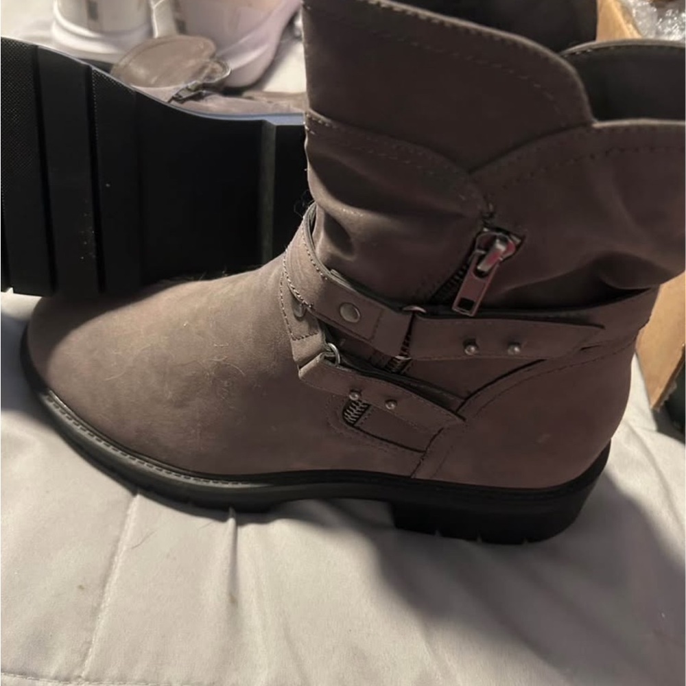 Maurices Taupe Combat Boots